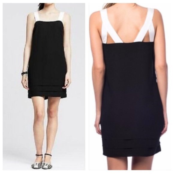 Banana Republic Black Shift Dress Ribbon Straps - Picture 3 of 3